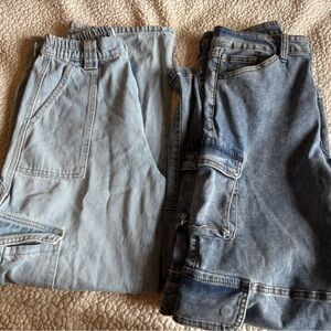 Bundle 2 pairs of women’s cargo jeans. Size small Wax Jeans, Size 9 Fire & Rain